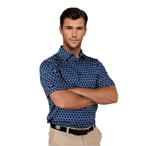 Blue Floral Men's Polo